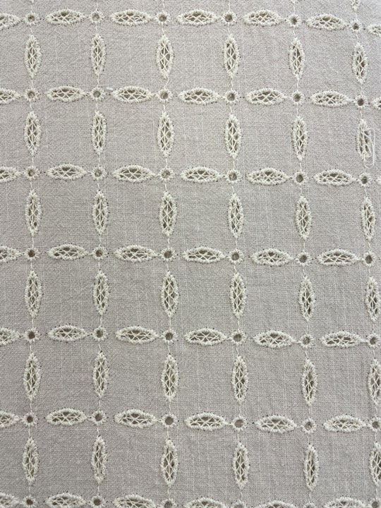  COTTON AND VISCOSE EMBROIDERED-Natural/Cream